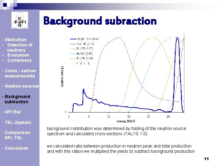Background subraction - Motivation • Detection of neutrons • Evaluation • Corrections - Cross