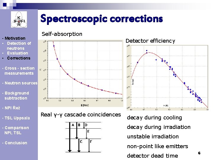 Spectroscopic corrections - Motivation • Detection of neutrons • Evaluation • Corrections Self-absorption Detector