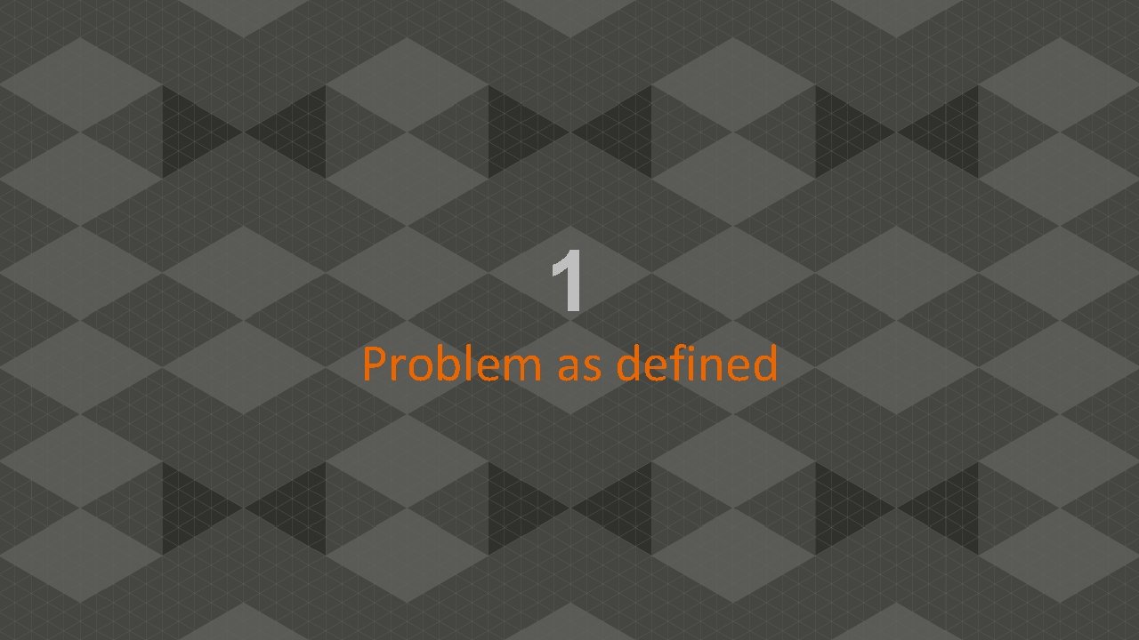 1 Problem as defined 