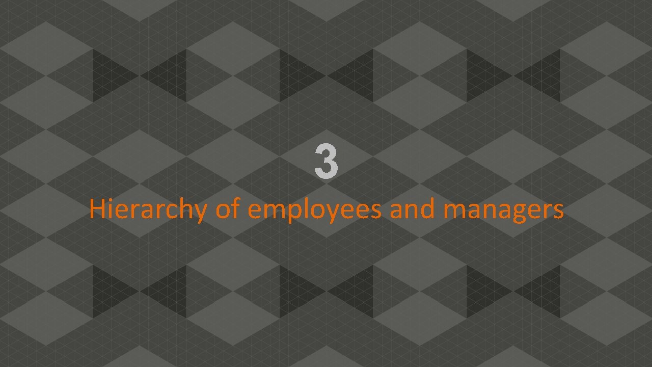 3 Hierarchy of employees and managers 