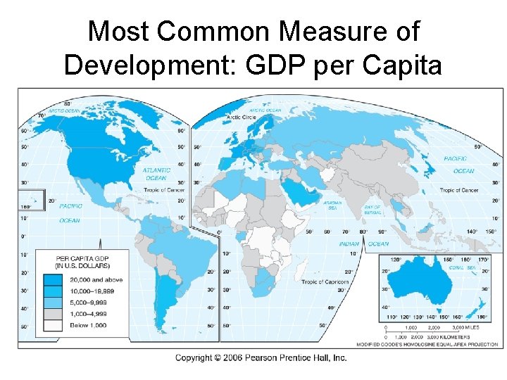 Most Common Measure of Development: GDP per Capita 