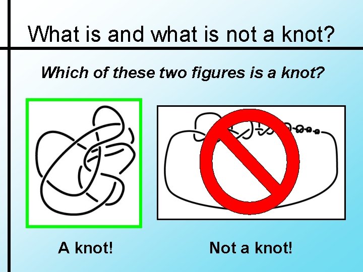 What is and what is not a knot? Which of these two figures is