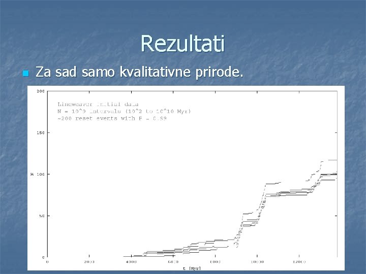 Rezultati n Za sad samo kvalitativne prirode. 