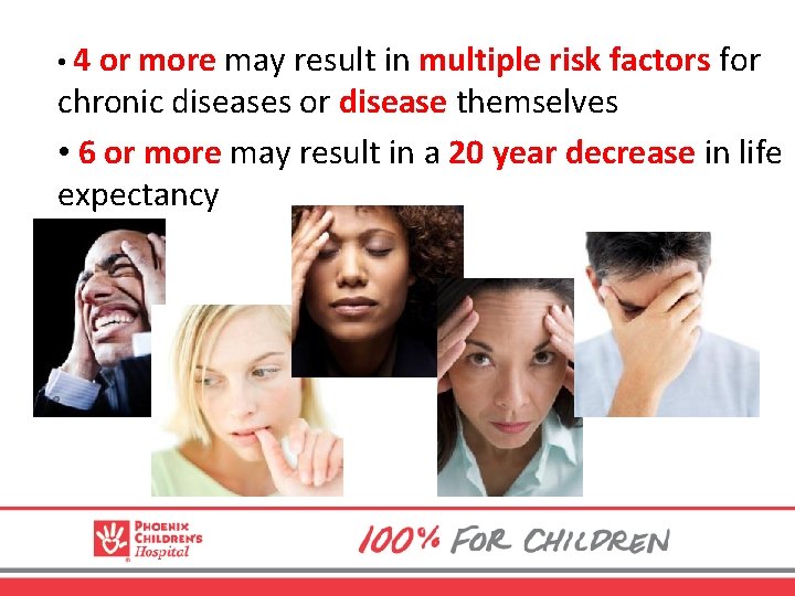  • 4 or more may result in multiple risk factors for chronic diseases