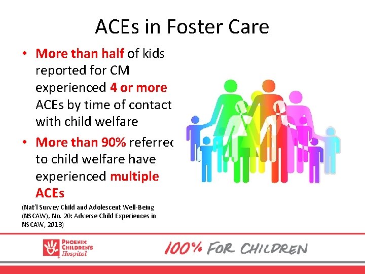 ACEs in Foster Care • More than half of kids reported for CM experienced