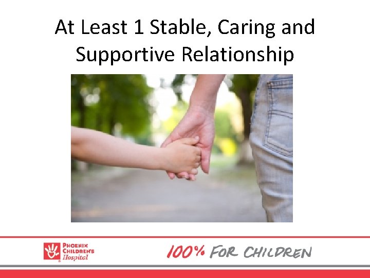 At Least 1 Stable, Caring and Supportive Relationship 