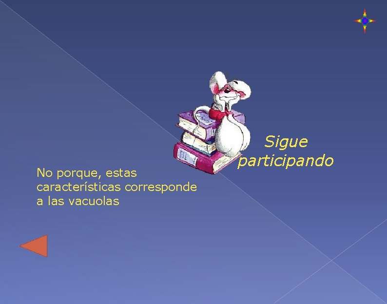 No porque, estas características corresponde a las vacuolas Sigue participando 