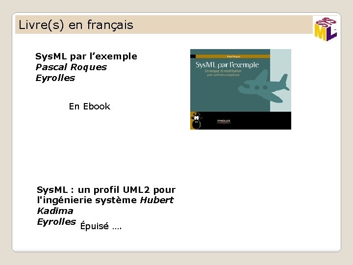 Livre(s) en français Sys. ML par l’exemple Pascal Roques Eyrolles En Ebook Sys. ML