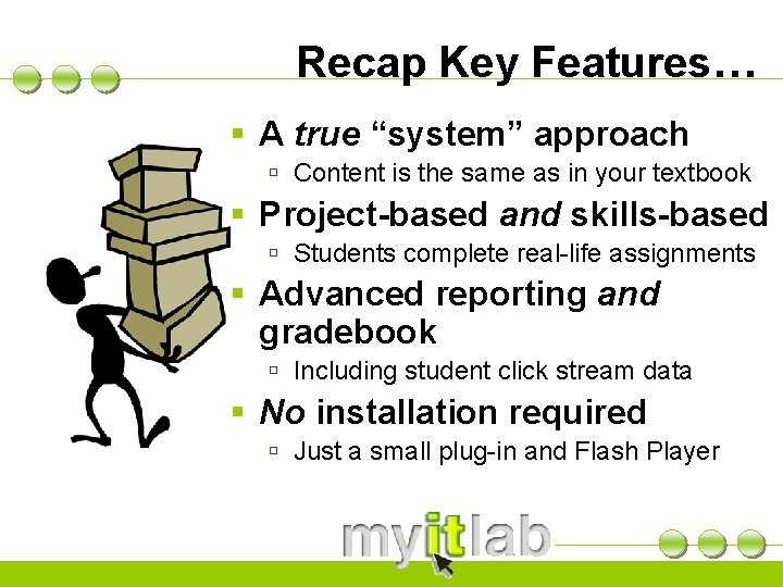 Recap Key Features… § A true “system” approach ú Content is the same as