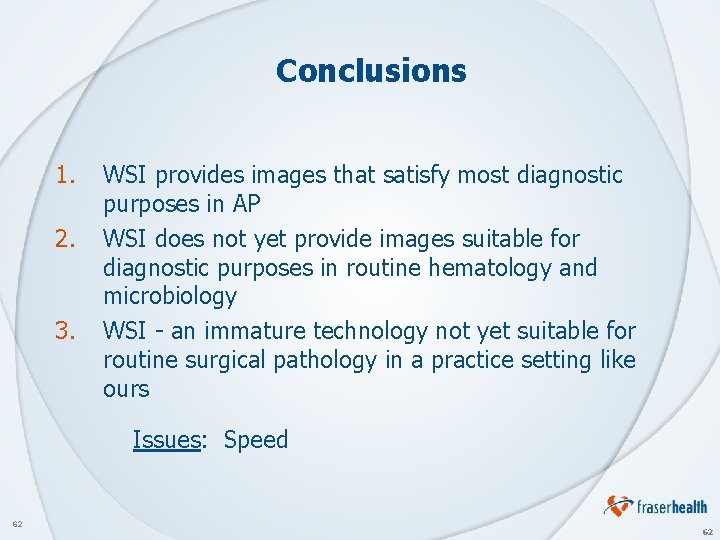 Conclusions 1. 2. 3. WSI provides images that satisfy most diagnostic purposes in AP