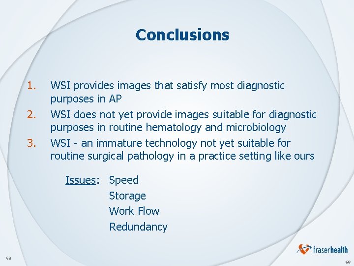 Conclusions 1. 2. 3. WSI provides images that satisfy most diagnostic purposes in AP