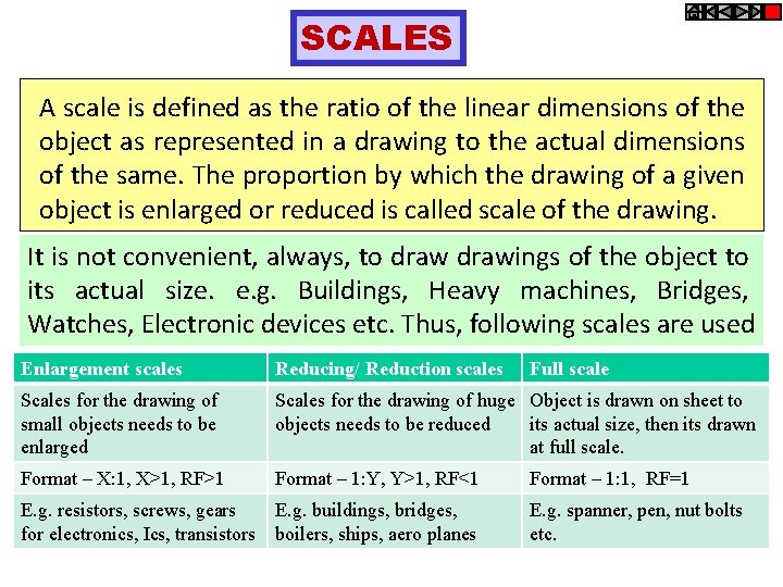 SCALES A scale is defined as the ratio of the linear dimensions of the SCALES A scale is defined as the ratio of the linear dimensions of the
