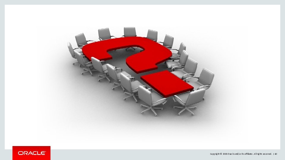 Copyright © 2015 Oracle and/or its affiliates. All rights reserved. | 60 Copyright © 2015 Oracle and/or its affiliates. All rights reserved. | 60