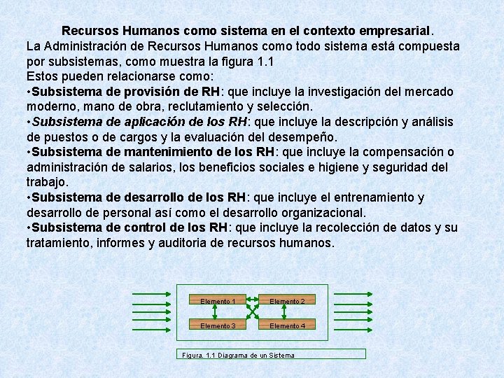 Recursos Humanos como sistema en el contexto empresarial. La Administración de Recursos Humanos como