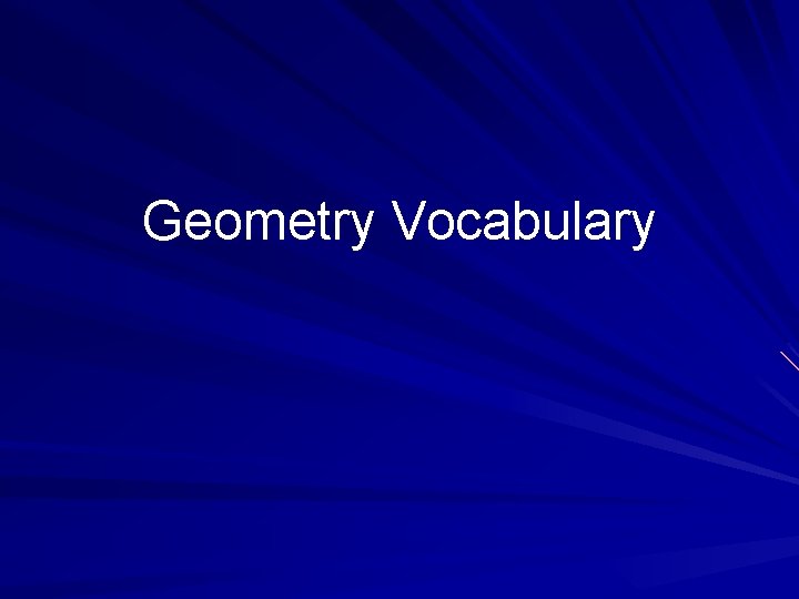 Geometry Vocabulary 