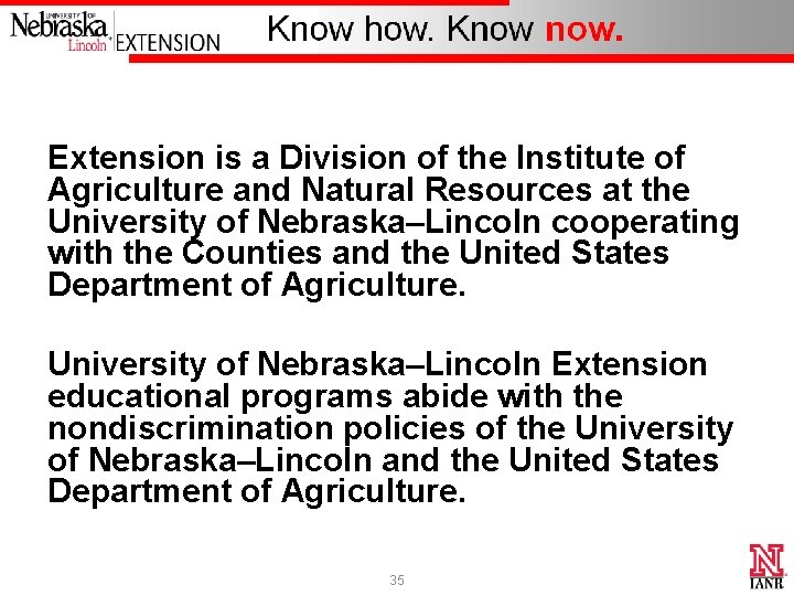 Extension is a Division of the Institute of Agriculture and Natural Resources at the Extension is a Division of the Institute of Agriculture and Natural Resources at the