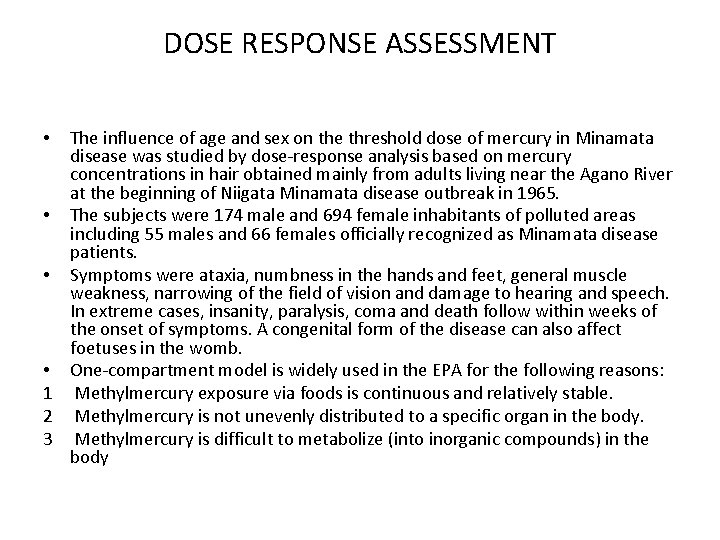 DOSE RESPONSE ASSESSMENT The influence of age and sex on the threshold dose of