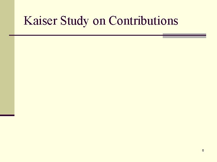 Kaiser Study on Contributions 5 