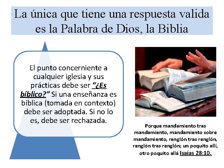 La única que tiene una respuesta valida es la Palabra de Dios, la Biblia