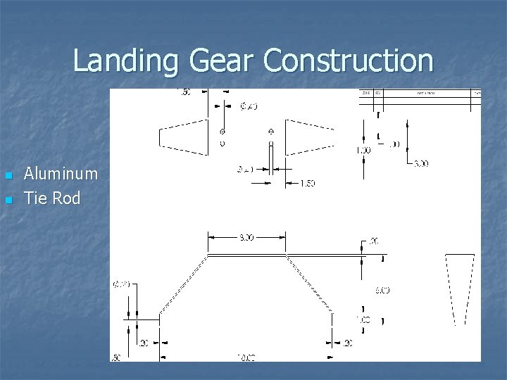 Landing Gear Construction n n Aluminum Tie Rod Landing Gear Construction n n Aluminum Tie Rod