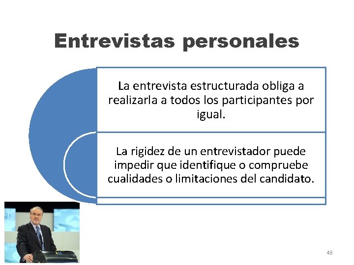 Entrevistas personales La entrevista estructurada obliga a realizarla a todos los participantes por igual.