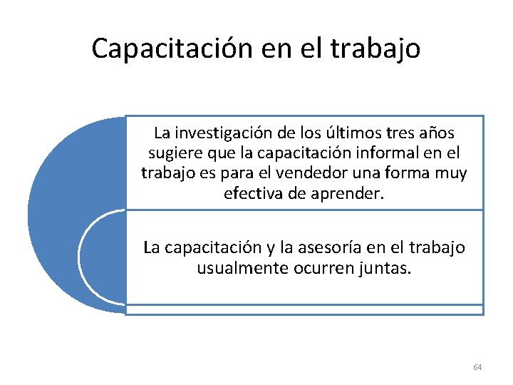 Capacitación en el trabajo La investigación de los últimos tres años sugiere que la