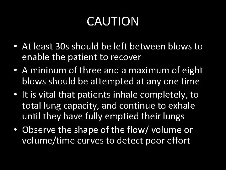 CAUTION • At least 30 s should be left between blows to enable the