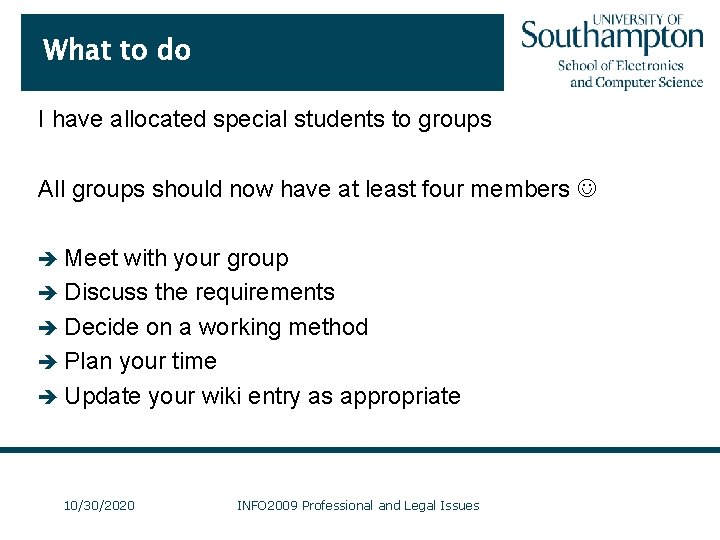 What to do I have allocated special students to groups All groups should now