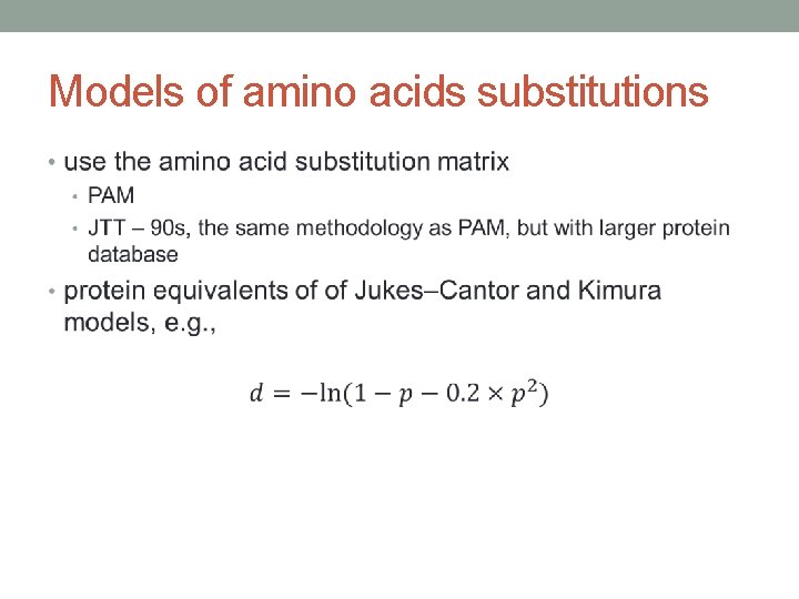 Models of amino acids substitutions • 