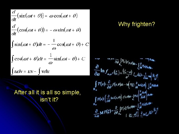 Why frighten? After all it is all so simple, isn’t it? 