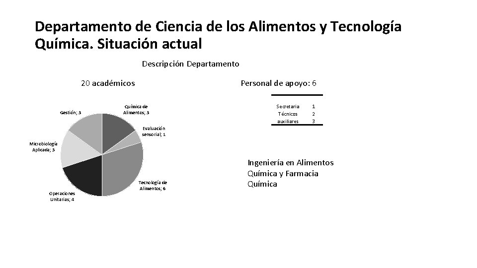 Departamento de Ciencia de los Alimentos y Tecnología Química. Situación actual Descripción Departamento 20