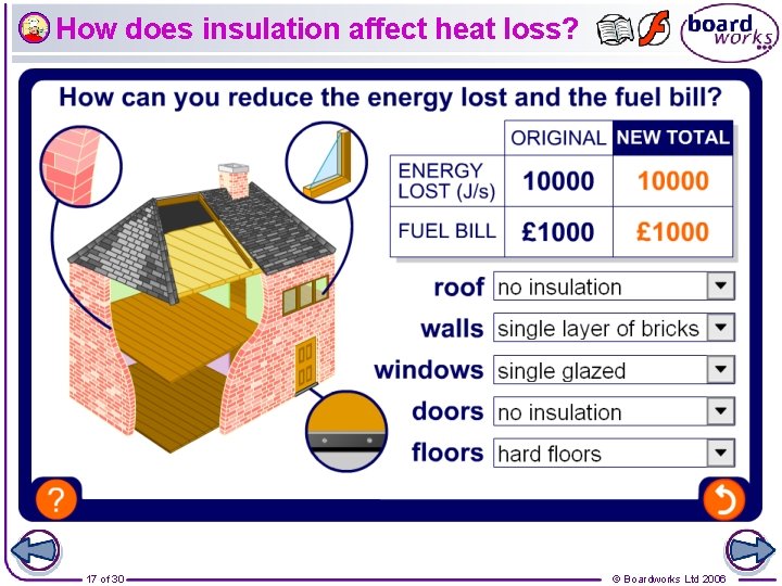 How does insulation affect heat loss? 17 of 30 © Boardworks Ltd 2006 