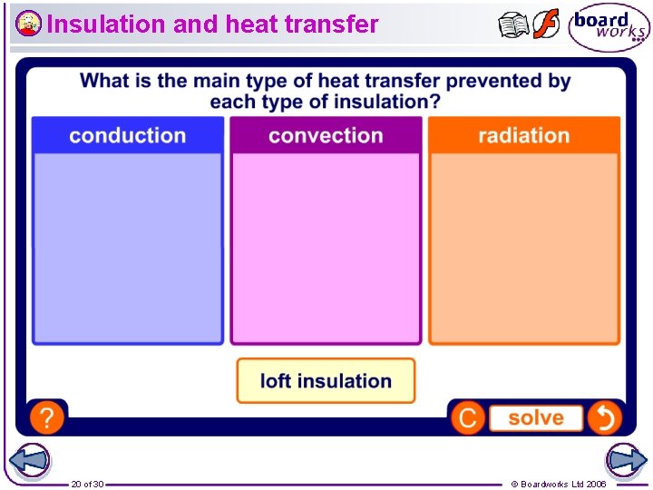 Insulation and heat transfer 20 of 30 © Boardworks Ltd 2006 