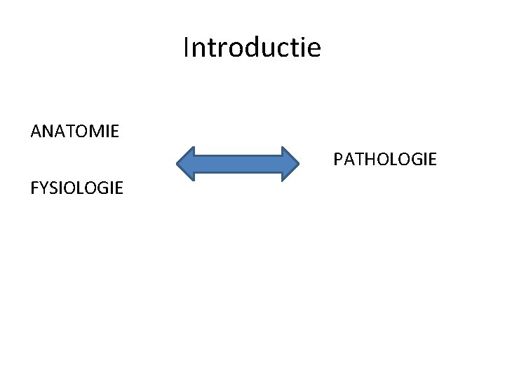 Introductie ANATOMIE PATHOLOGIE FYSIOLOGIE 