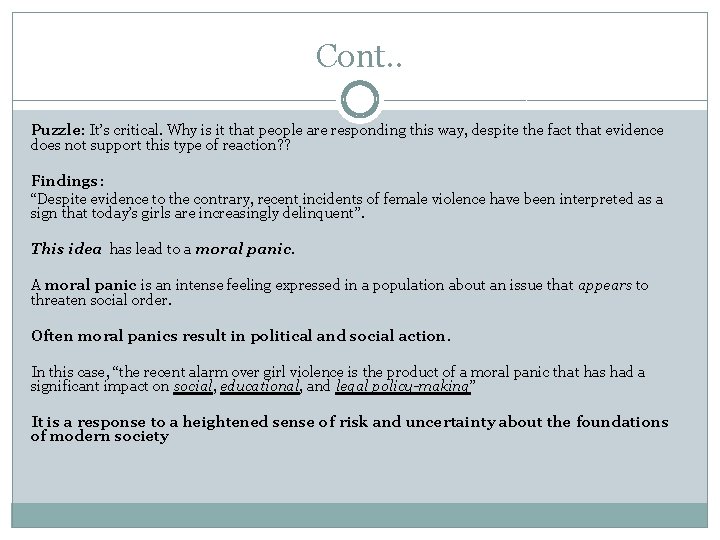 Cont. . Puzzle: It’s critical. Why is it that people are responding this way,