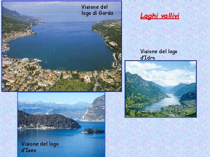 Visione del lago di Garda Laghi vallivi Visione del lago d’Idro Visione del lago