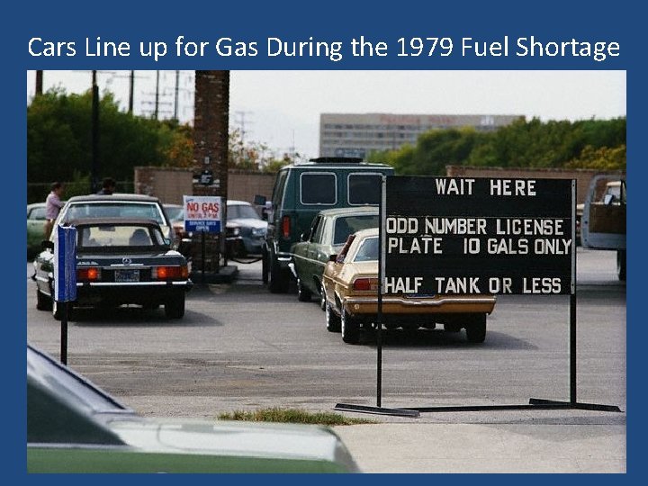 Cars Line up for Gas During the 1979 Fuel Shortage 