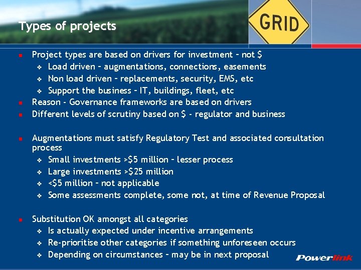 Types of projects n n n Project types are based on drivers for investment