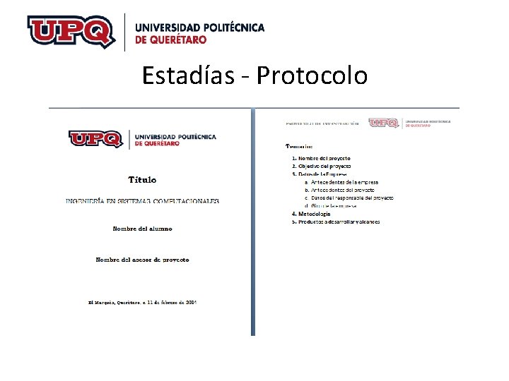 Estadías - Protocolo Estadías - Protocolo