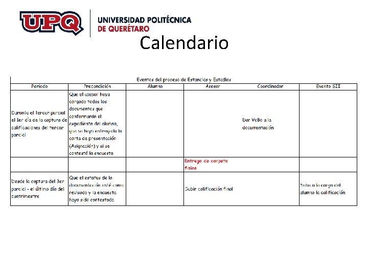 Calendario Calendario