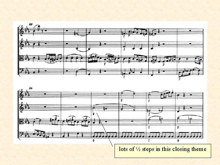 lots of ½ steps in this closing theme 