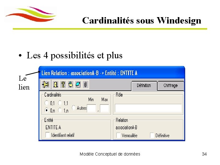 Cardinalités sous Windesign • Les 4 possibilités et plus Le lien Modèle Conceptuel de Cardinalités sous Windesign • Les 4 possibilités et plus Le lien Modèle Conceptuel de