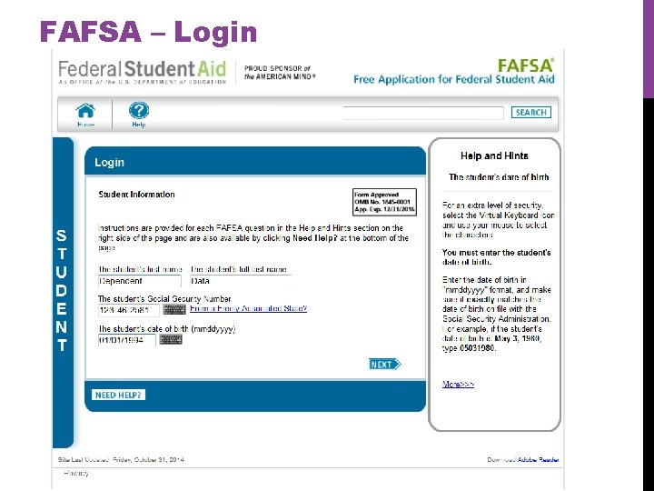 FAFSA – Login 