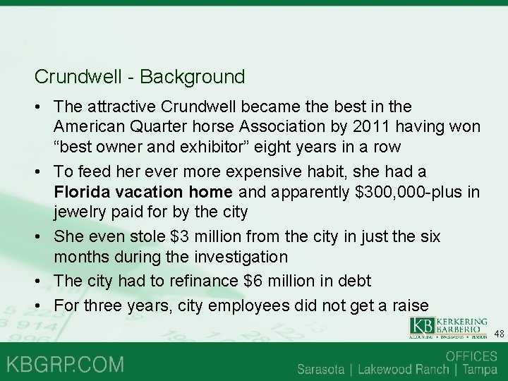 Crundwell - Background • The attractive Crundwell became the best in the American Quarter Crundwell - Background • The attractive Crundwell became the best in the American Quarter