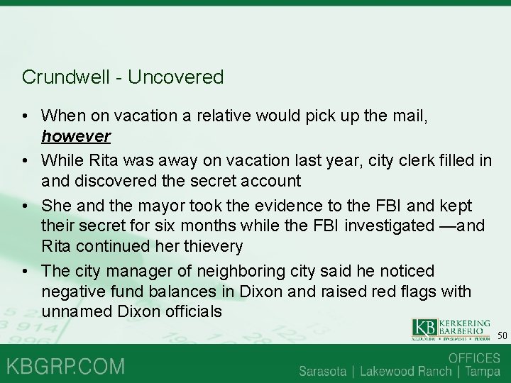 Crundwell - Uncovered • When on vacation a relative would pick up the mail, Crundwell - Uncovered • When on vacation a relative would pick up the mail,