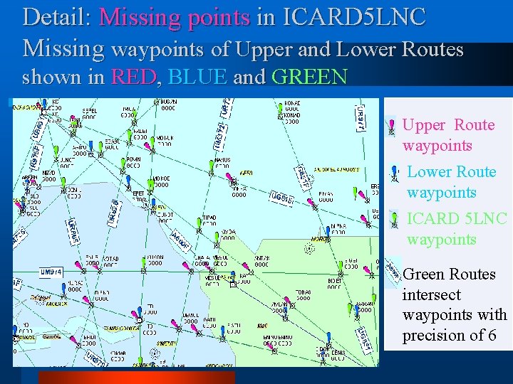 Detail: Missing points in ICARD 5 LNC Missing waypoints of Upper and Lower Routes