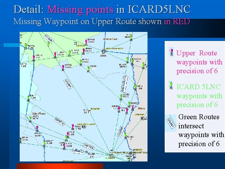Detail: Missing points in ICARD 5 LNC Missing Waypoint on Upper Route shown in