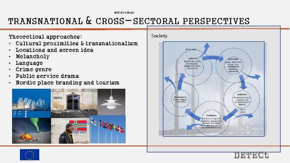 add on values TRANSNATIONAL & CROSS-SECTORAL PERSPECTIVES Theoretical approaches: • Cultural proximities & transnationalism