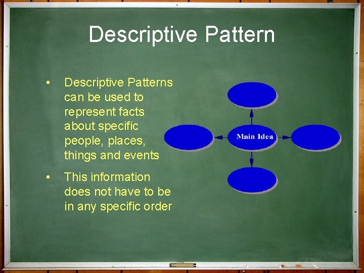 Descriptive Pattern • Descriptive Patterns can be used to represent facts about specific people,