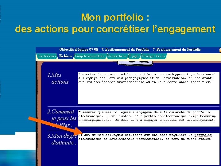 Mon portfolio : des actions pour concrétiser l’engagement 